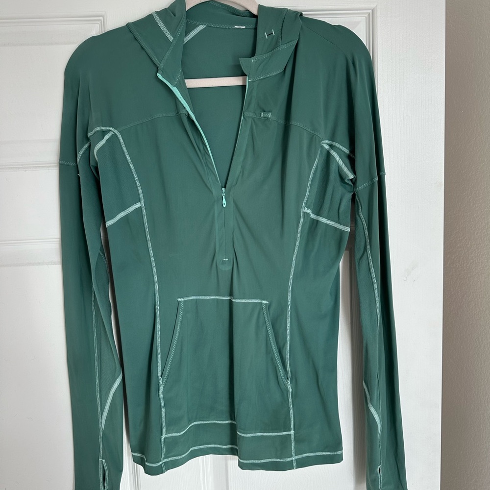 lululemon Teal Lightweight Hooded Athletic Pullover
